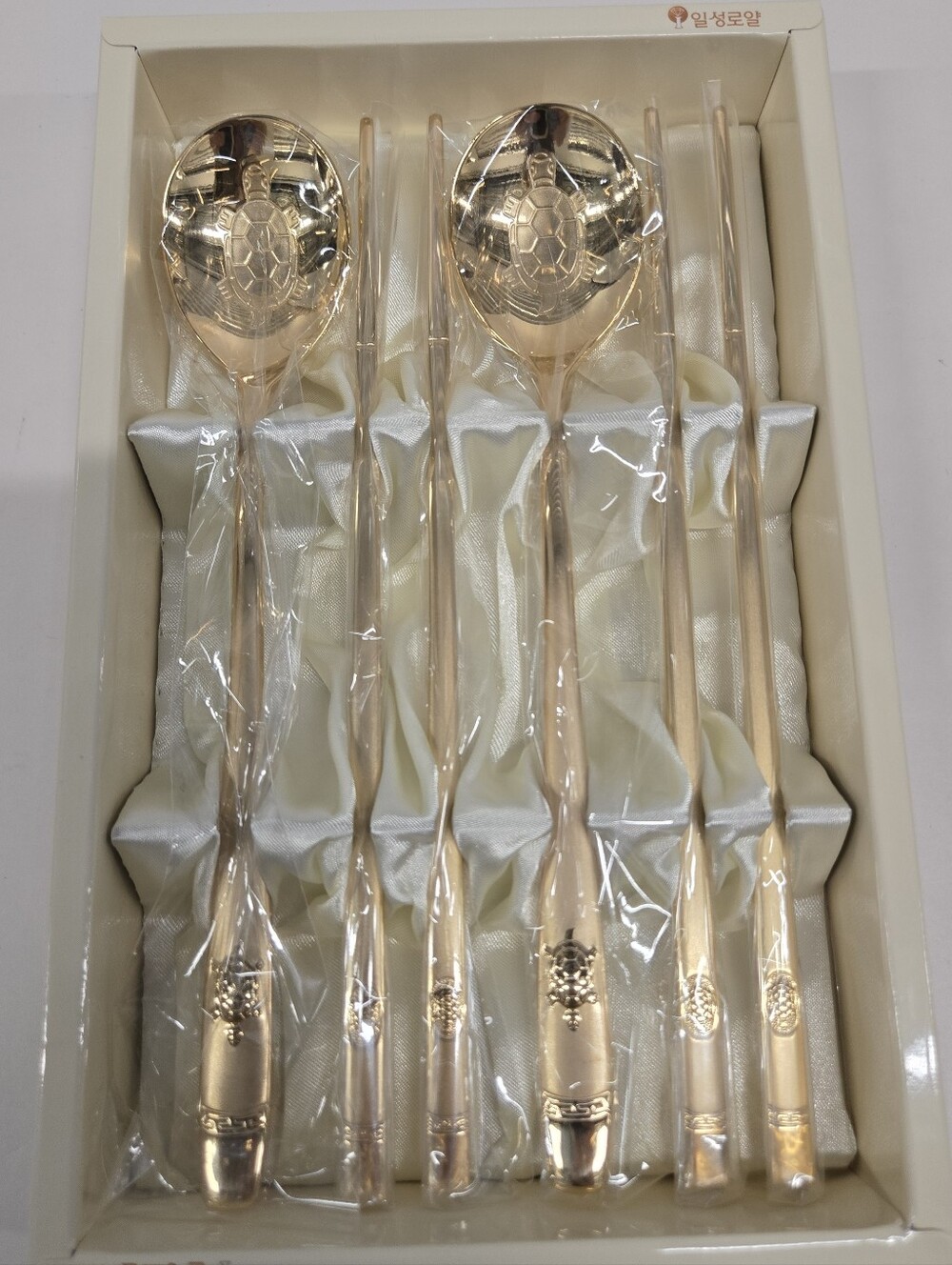 NIBI ILSUNG ROYAL Korean Turtle Design Sticky Rice Spoon Chopsticks Set 6PCS